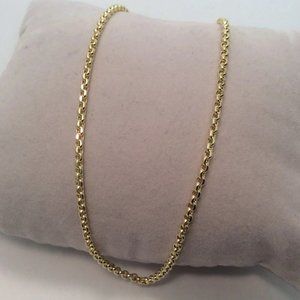 2.50mm 10k Yellow Real Gold  Rollo Cable Link Rolo Necklace 22''